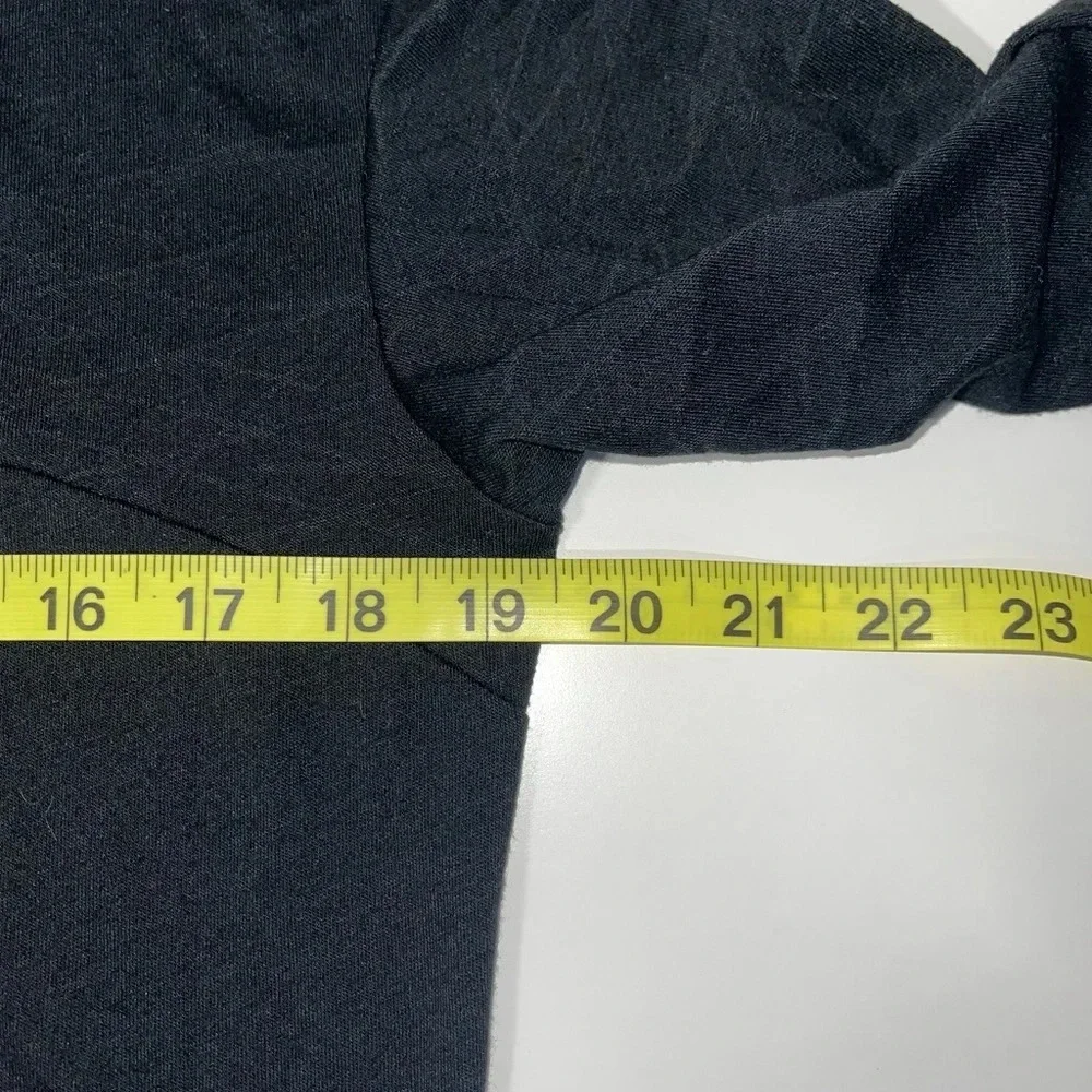 Nike Solid Black Sheer Contrast Top Crew Neck Long Sleeve Athletic Small Women’s